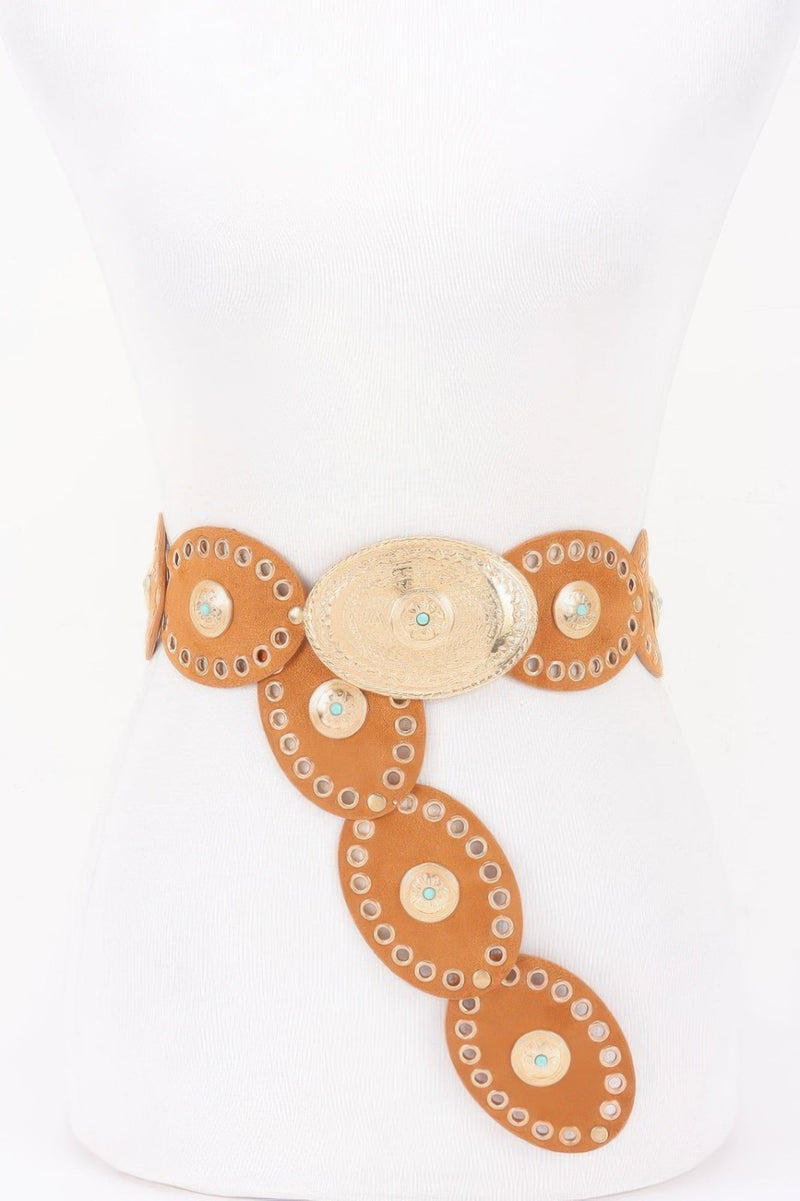 Oval Studded Statement Belt