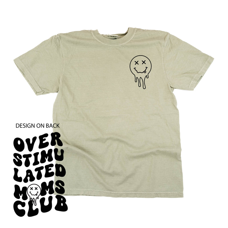Melting Motherhood - Overstimulated Moms Club - (w/ Melty X Squiggle Smiley) - Comfort Colors Tee