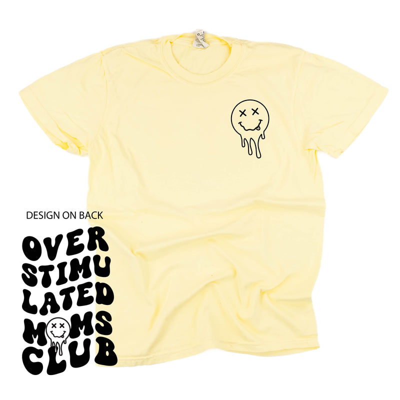 Melting Motherhood - Overstimulated Moms Club - (w/ Melty X Squiggle Smiley) - Comfort Colors Tee