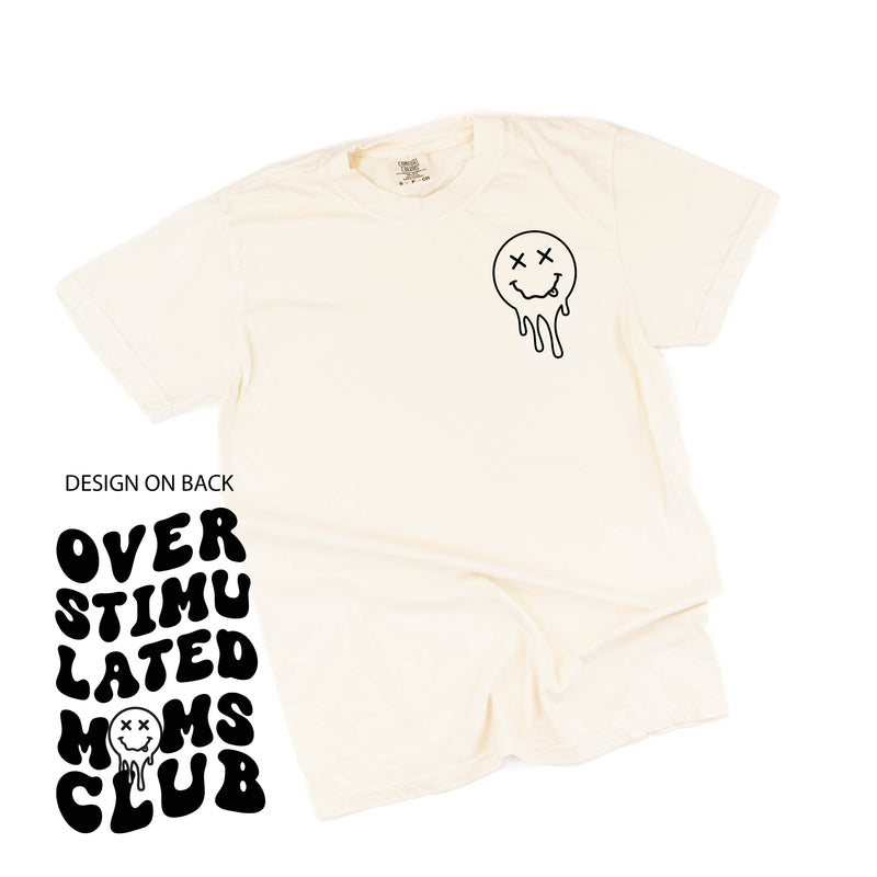 Melting Motherhood - Overstimulated Moms Club - (w/ Melty X Squiggle Smiley) - Comfort Colors Tee