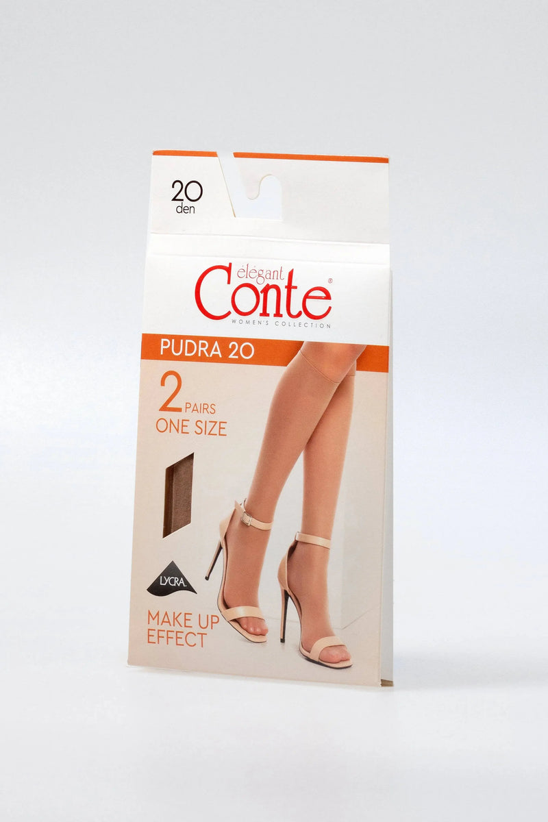 Knee Highs Conte Pudra 20 Den (2 pairs)