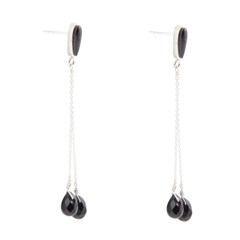 Palios Black Onyx Cascade Post Earrings