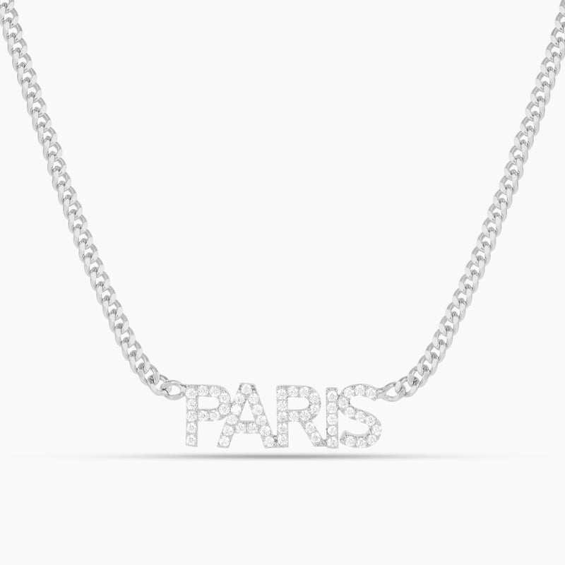 Iced Block Name Necklace w/ Cuban Chain