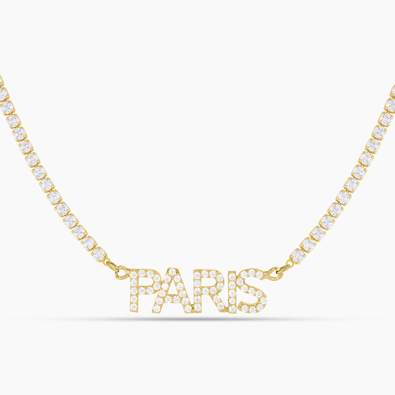 Iced Block Name Necklace w/ Cuban Chain