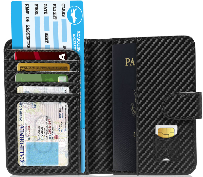 Vegan Leather Passport Holder – Travel Organizer with Snap Closure