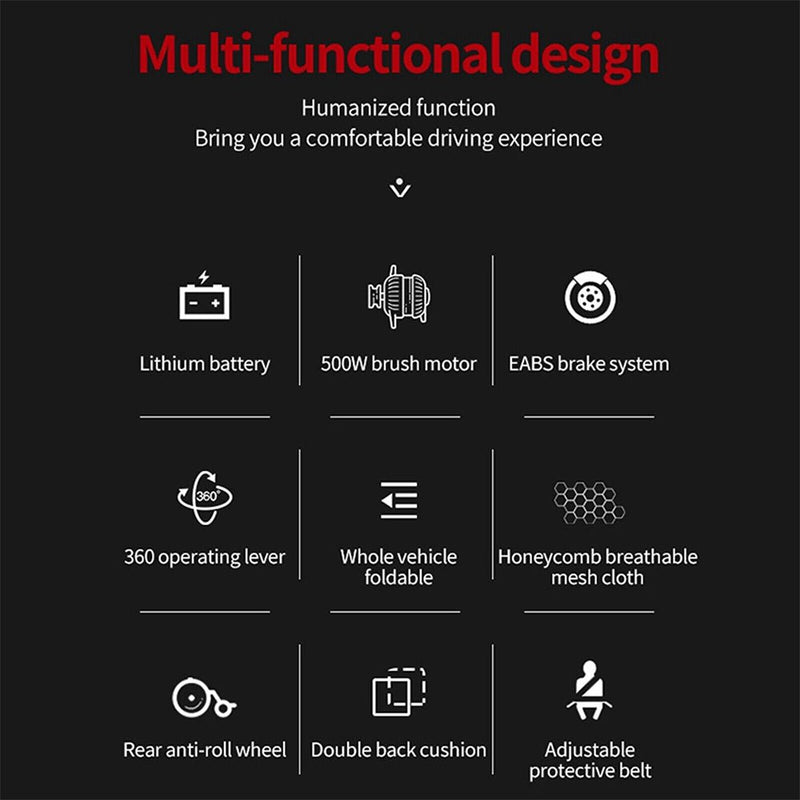 PCMOS DYW459 500W Portable Electric Lightweight Motorized Wheelchair (SAK74312)