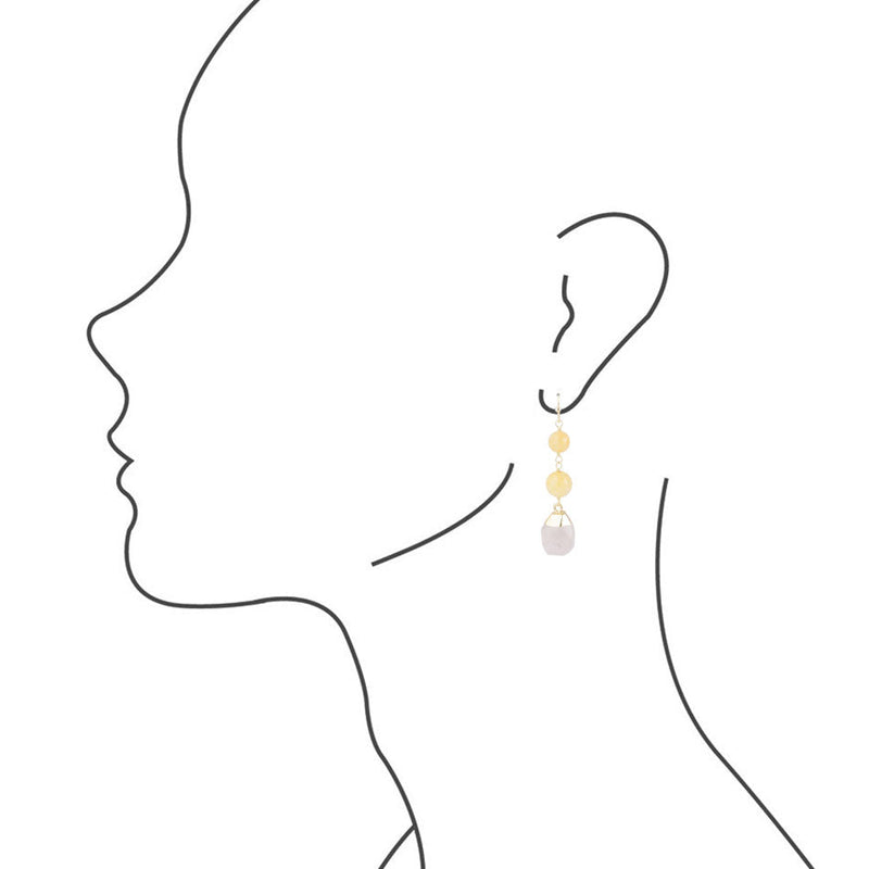Peaceful Pastel Drop Earrings - Pink & Yellow