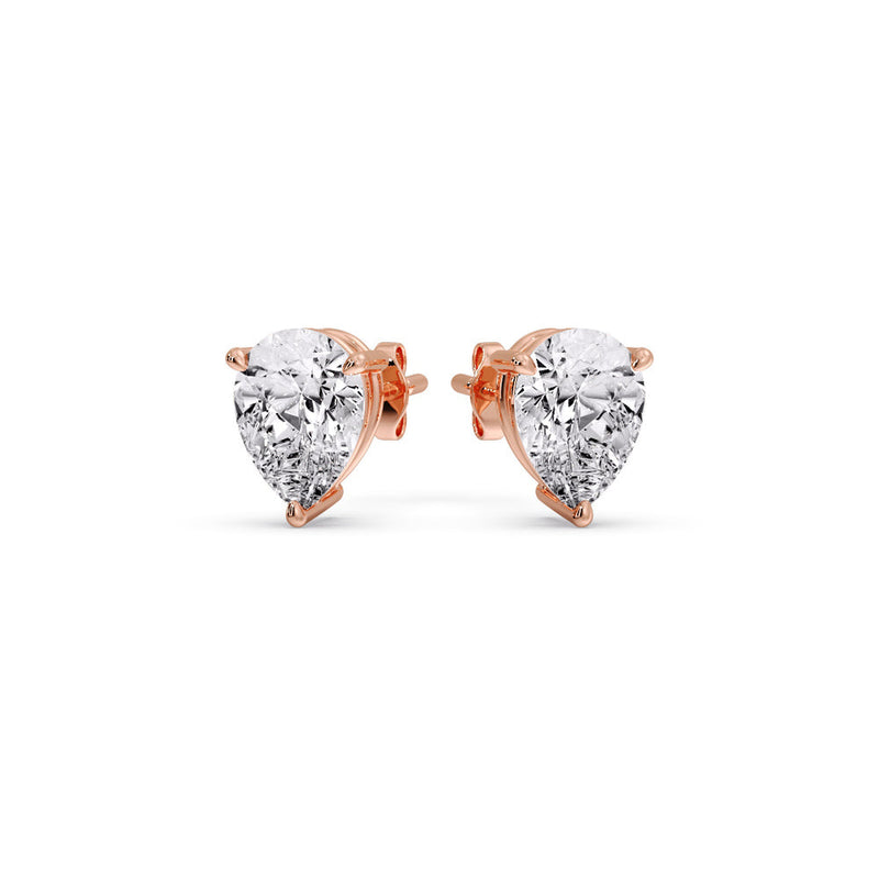 Three-Prong Pear Diamond Solitaire Stud Earrings (1.00ct - 10.00ct)