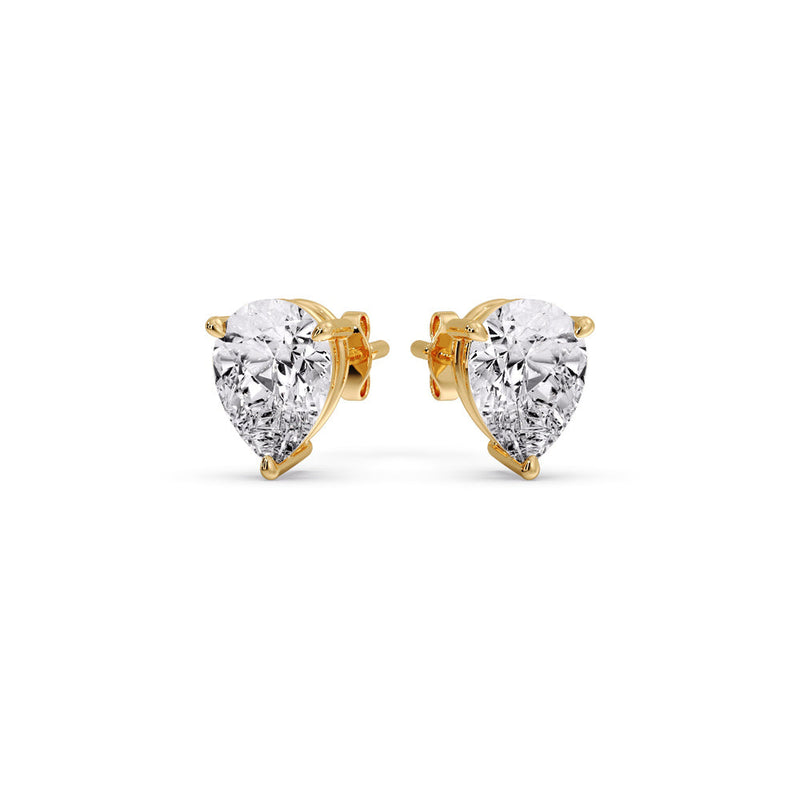 Three-Prong Pear Diamond Solitaire Stud Earrings (1.00ct - 10.00ct)
