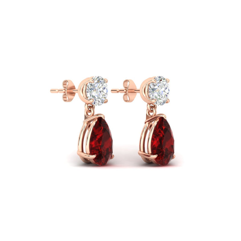 Round And Pear Drop Stud Earrings