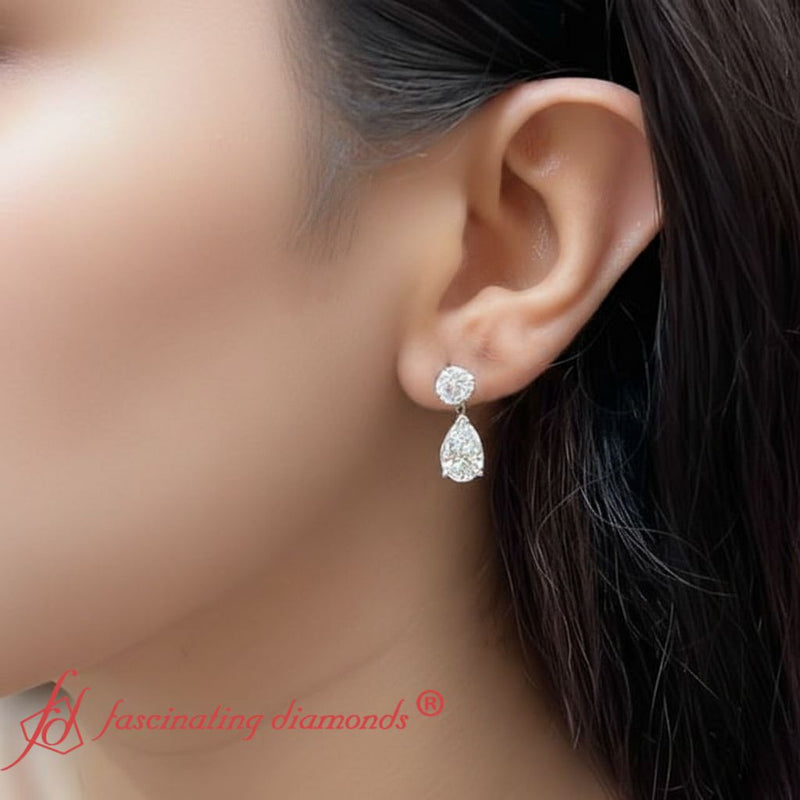 Gemstone Pear Drop Stud Earring