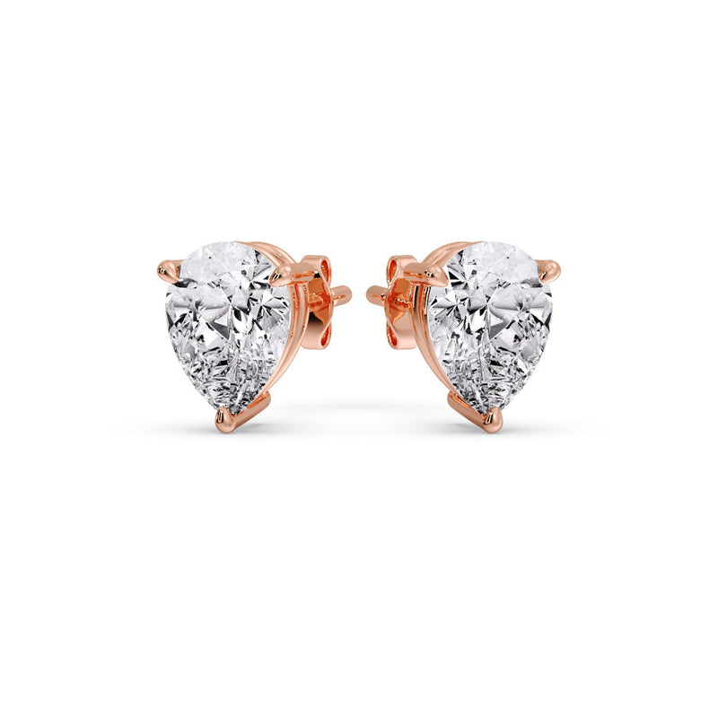Three-Prong Pear Diamond Solitaire Stud Earrings (1.00ct - 10.00ct)