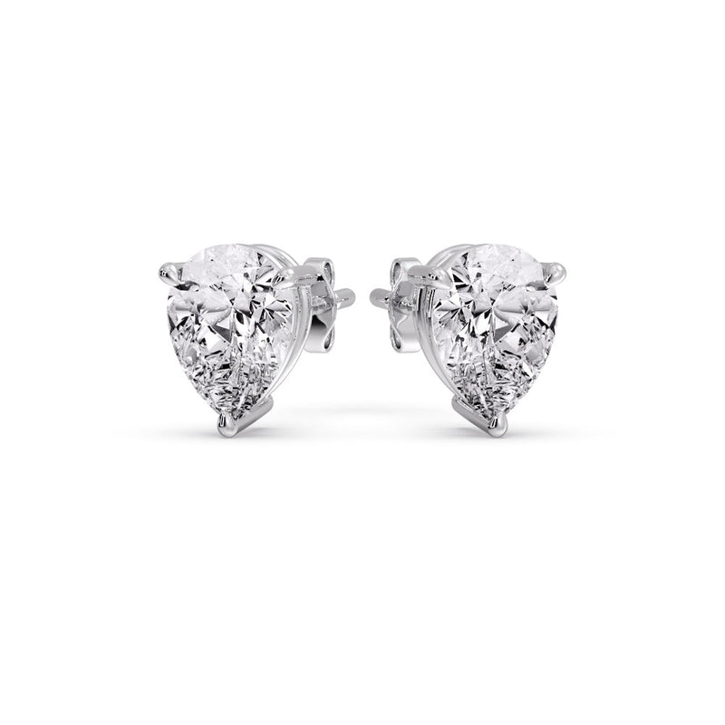 Three-Prong Pear Diamond Solitaire Stud Earrings (1.00ct - 10.00ct)