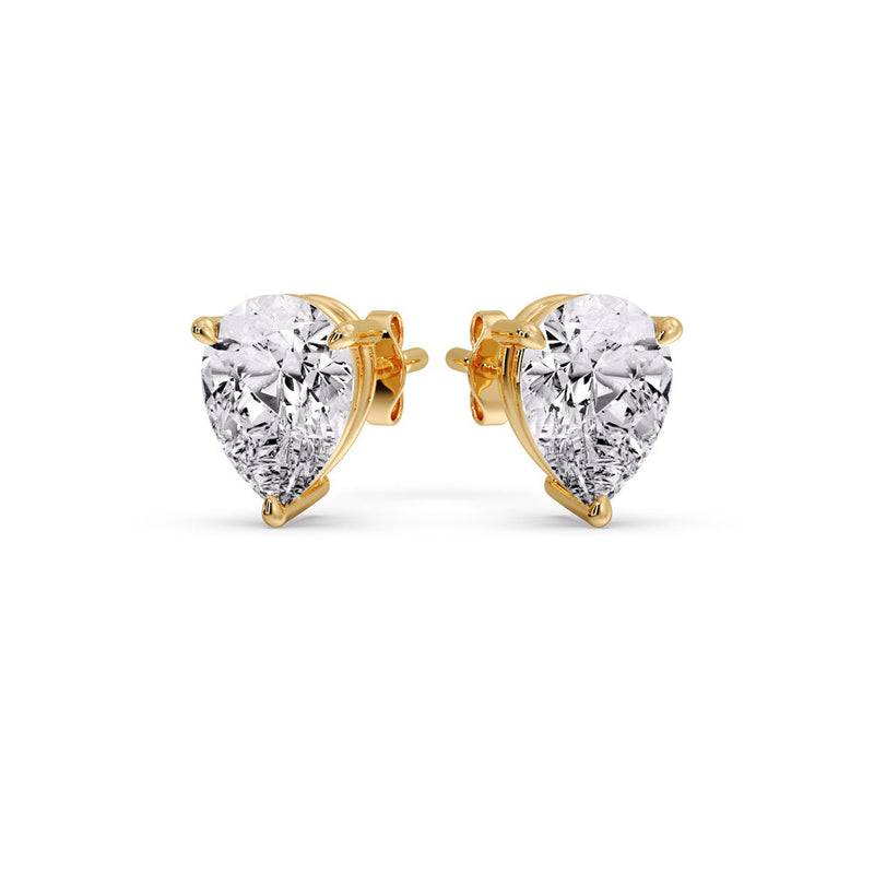 Three-Prong Pear Diamond Solitaire Stud Earrings (1.00ct - 10.00ct)