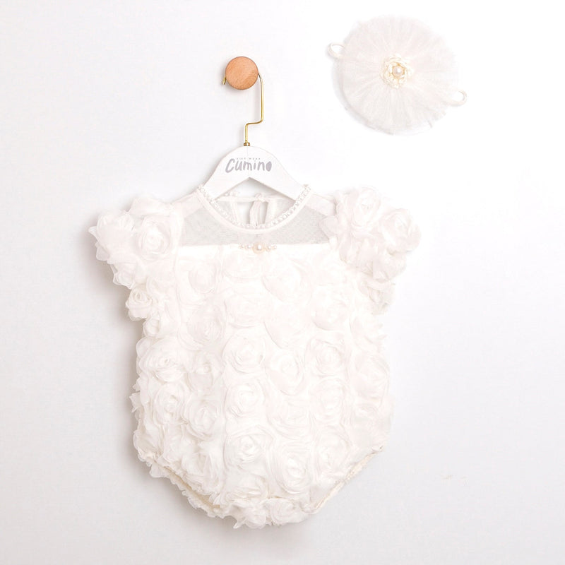 Pearl Rose White Romper