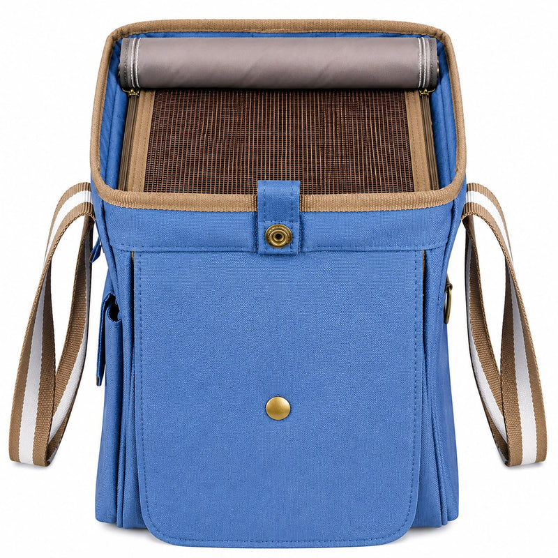 Pet Life ® Dual Snap Pocketed Fashion Designer Canvas Travel Pet Dog Carrier