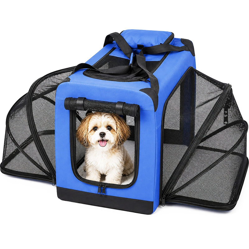 Pet Life ®  'Hounda Accordion' Metal Framed Soft-Folding Collapsible Dual-Sided Expandable Pet Dog Crate