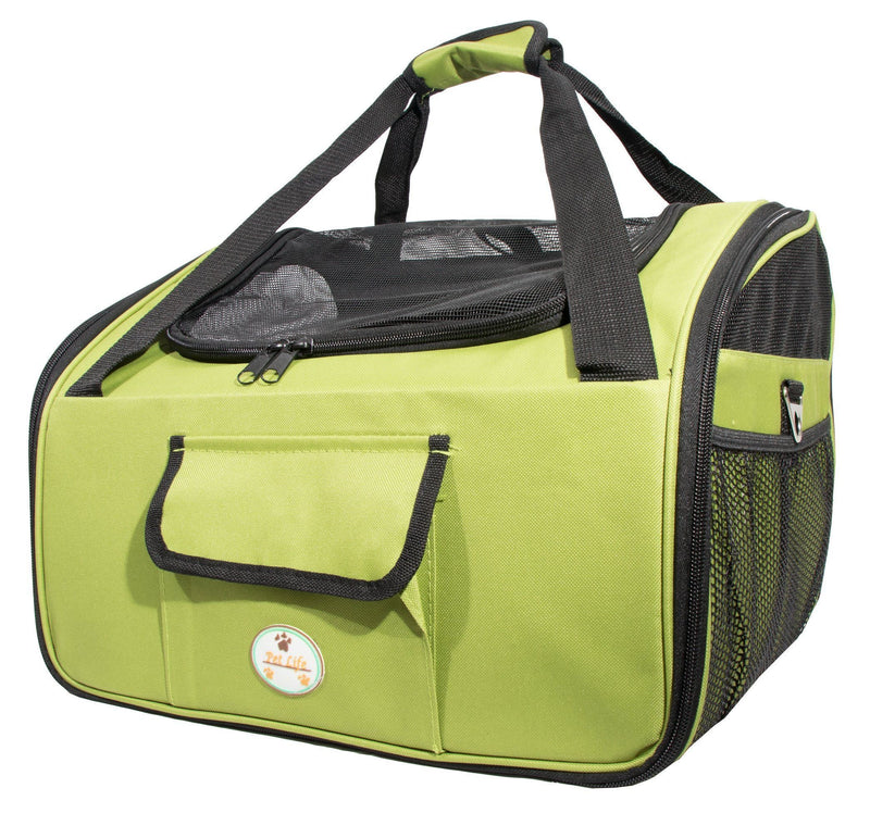 Pet Life ® 'Ultra-Lock' Collapsible Safety Travel Wire Folding Pet Dog Carseat Car Seat Carrier crate