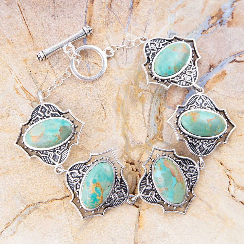 Phantom Turquoise and Sterling Silver Toggle Bracelet