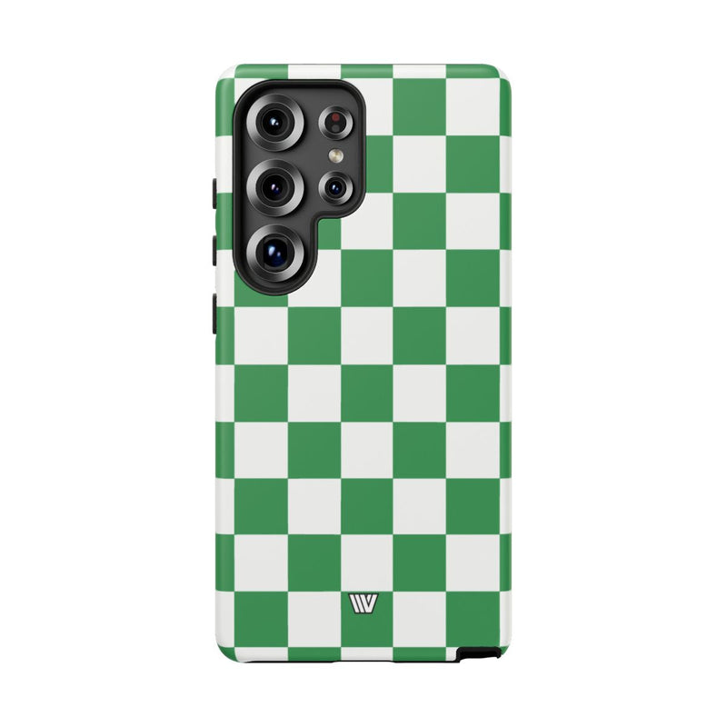 GREEN WHITE CHECKERBOARD | Tough Phone Case