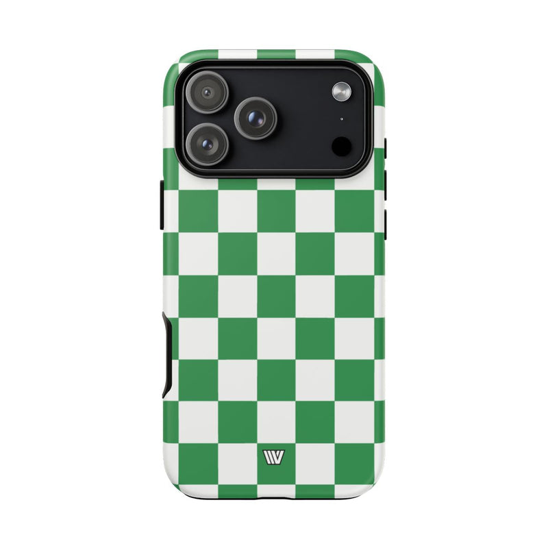 GREEN WHITE CHECKERBOARD | Tough Phone Case