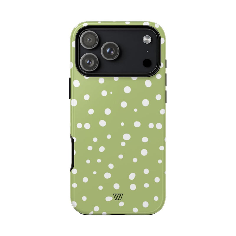 PALE OLIVE DOTS | Tough Phone Case