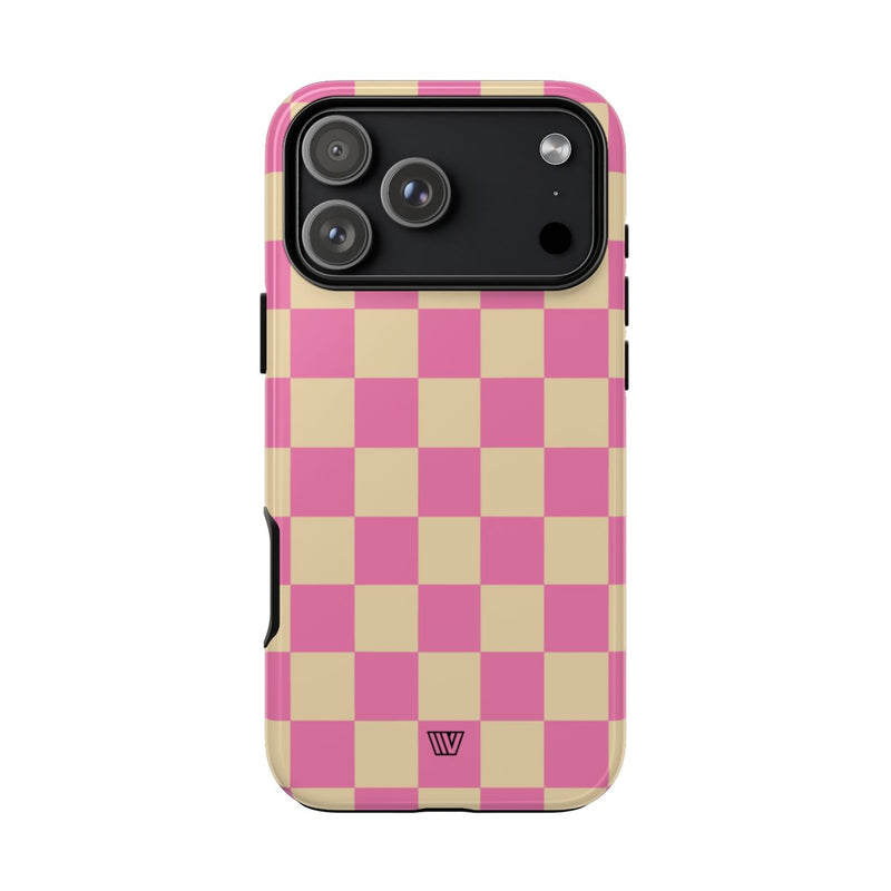 PINK TAN CHECKERBOARD | Tough Phone Case