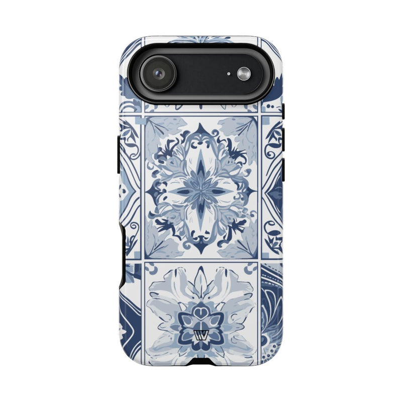 BLUE WHITE TILE | Tough Phone Case
