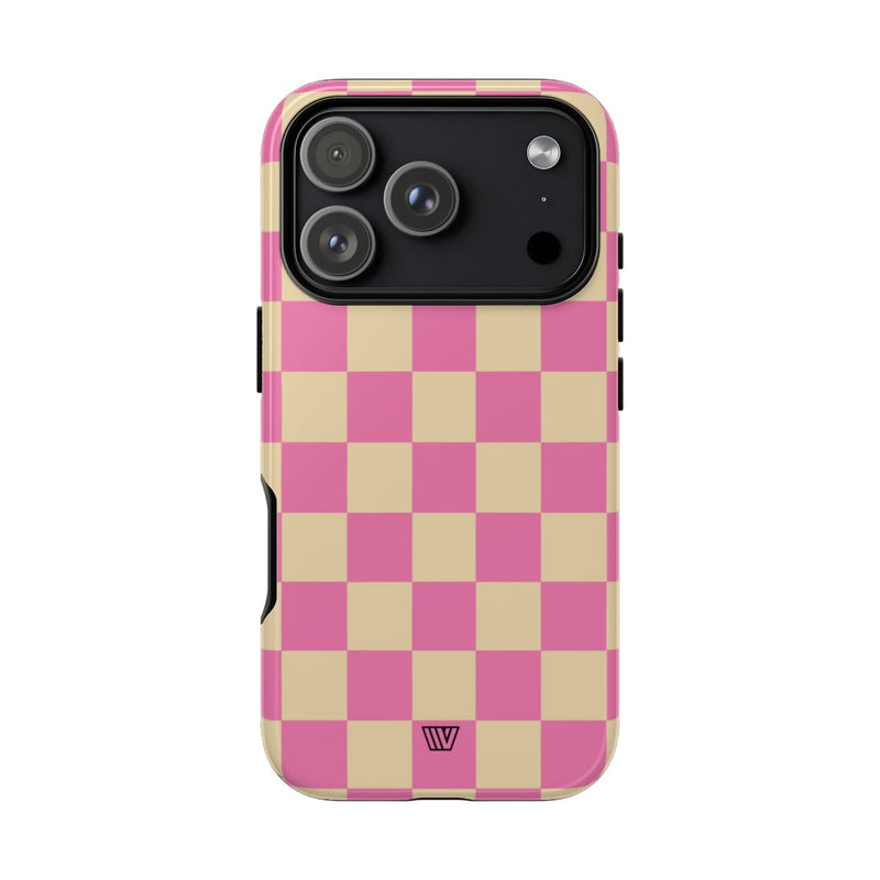 PINK TAN CHECKERBOARD | Tough Phone Case
