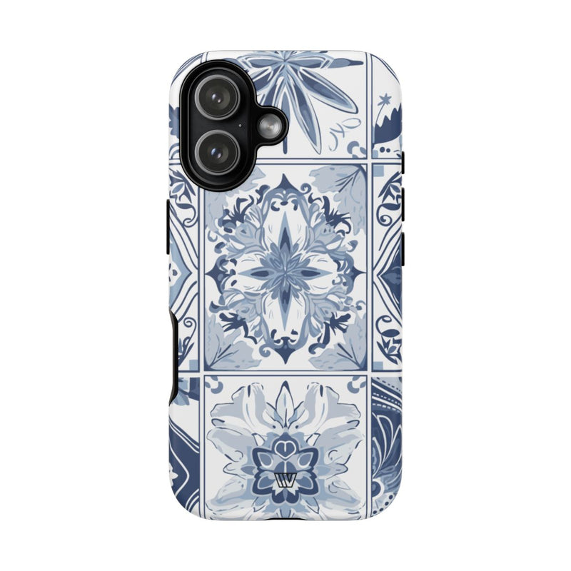 BLUE WHITE TILE | Tough Phone Case