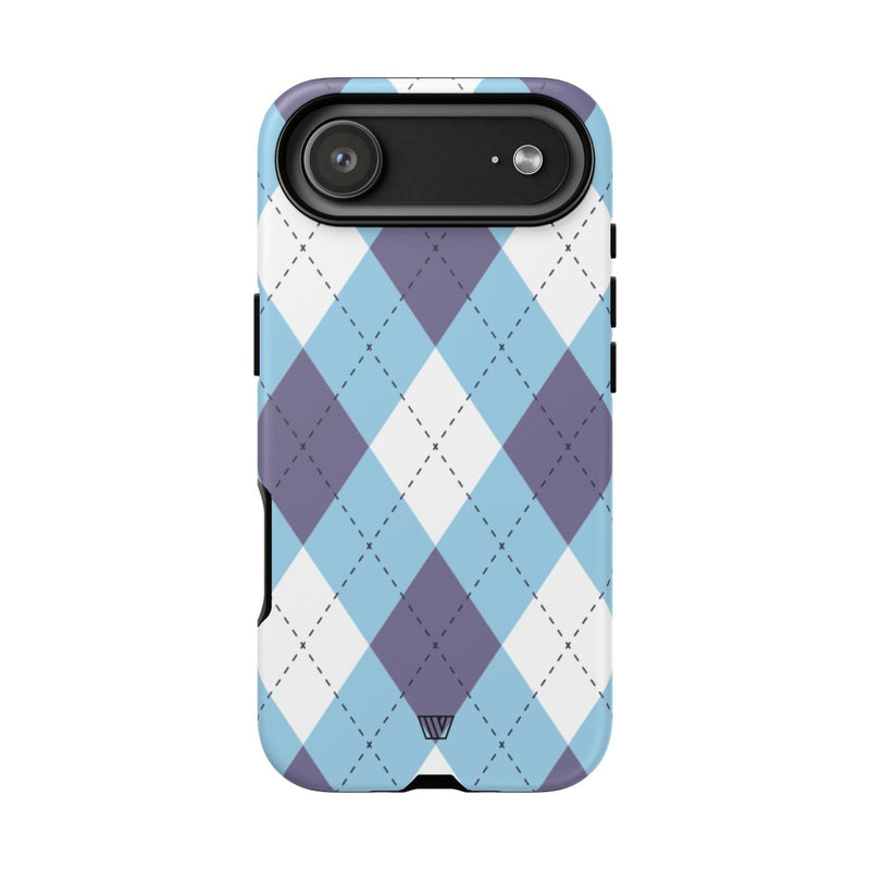 BLUE WHITE PURPLE ARGYLE | Tough Phone Case