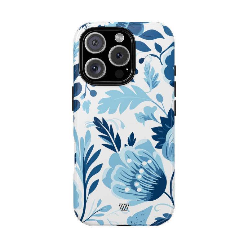 BLUE WHITE FLOWERS | Tough Phone Case