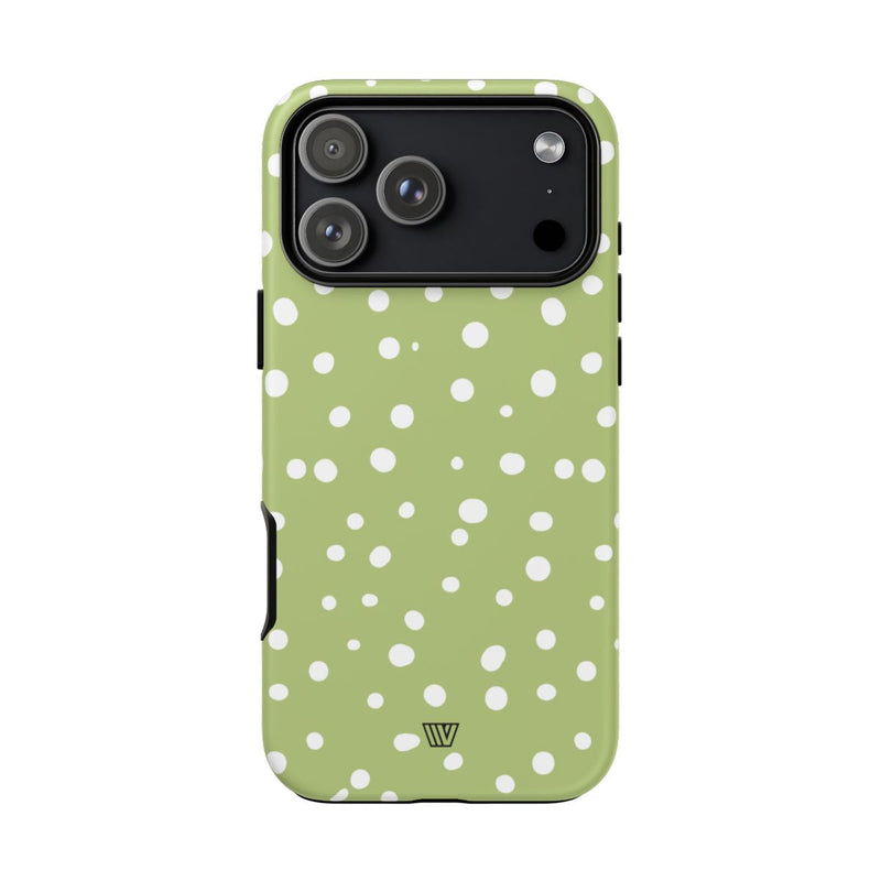 PALE OLIVE DOTS | Tough Phone Case