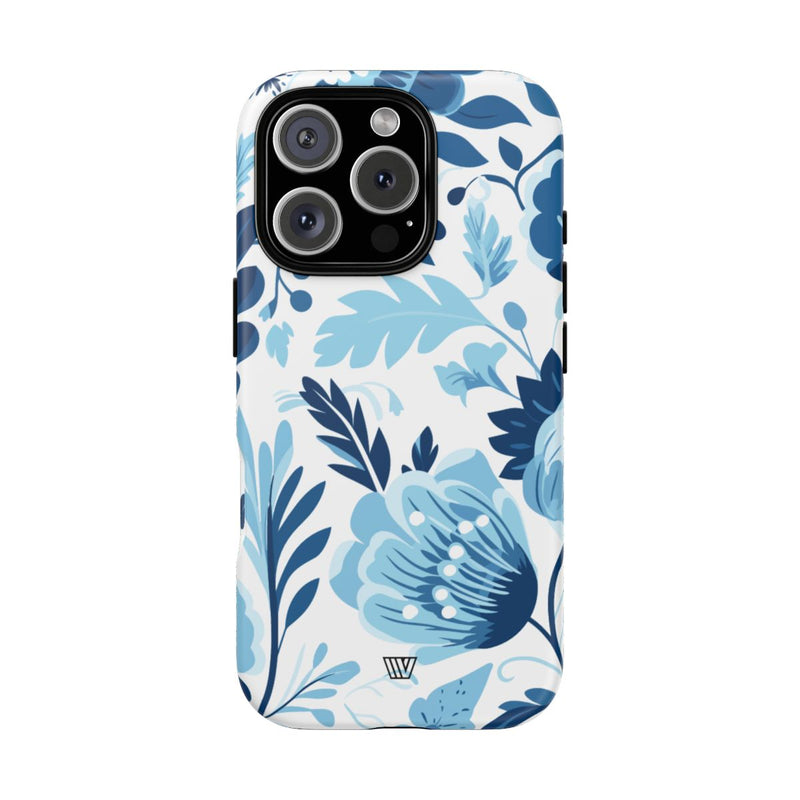 BLUE WHITE FLOWERS | Tough Phone Case
