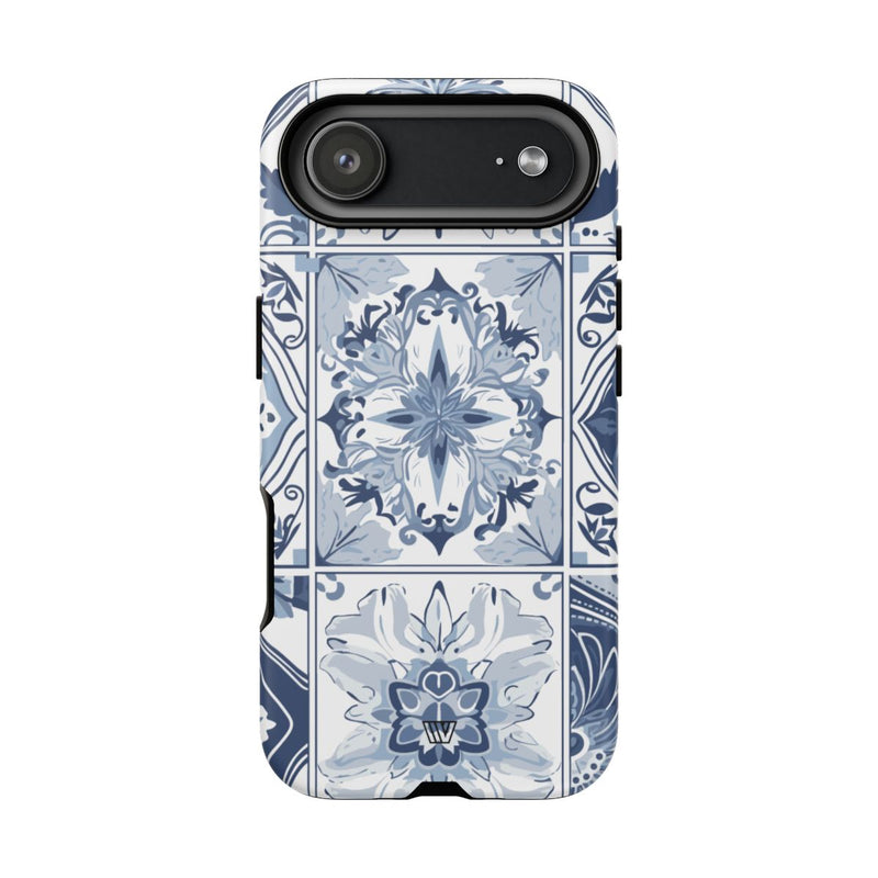 BLUE WHITE TILE | Tough Phone Case