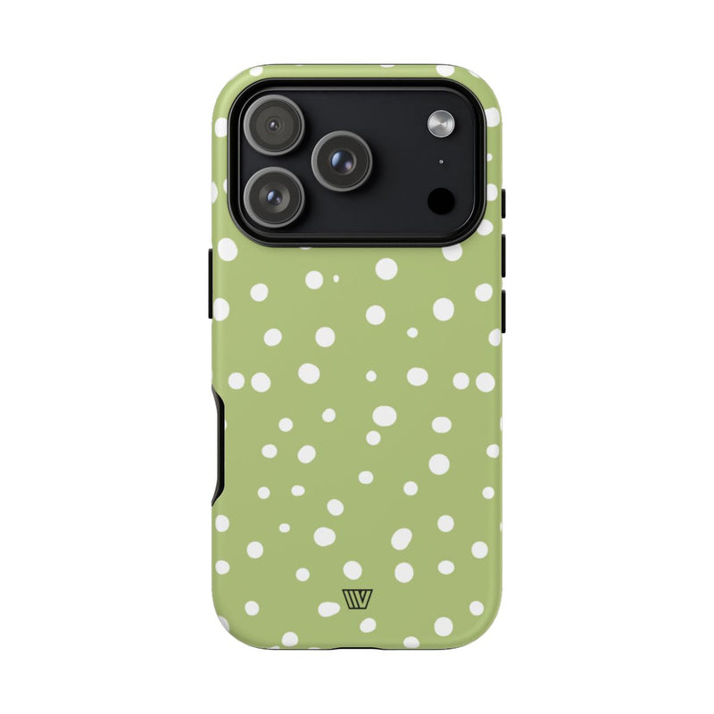 PALE OLIVE DOTS | Tough Phone Case