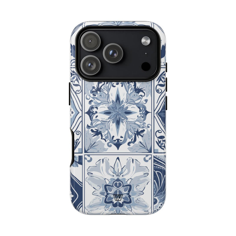 BLUE WHITE TILE | Tough Phone Case