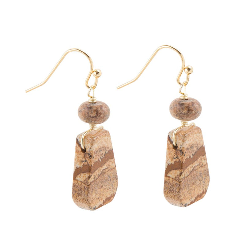 Picture Jasper Slab Earrings