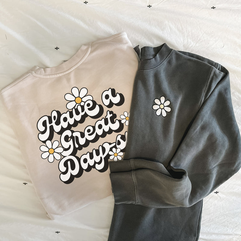 Embroidered/Printed (pf&b) PIGMENT Crewneck - Have A Great Day-sy