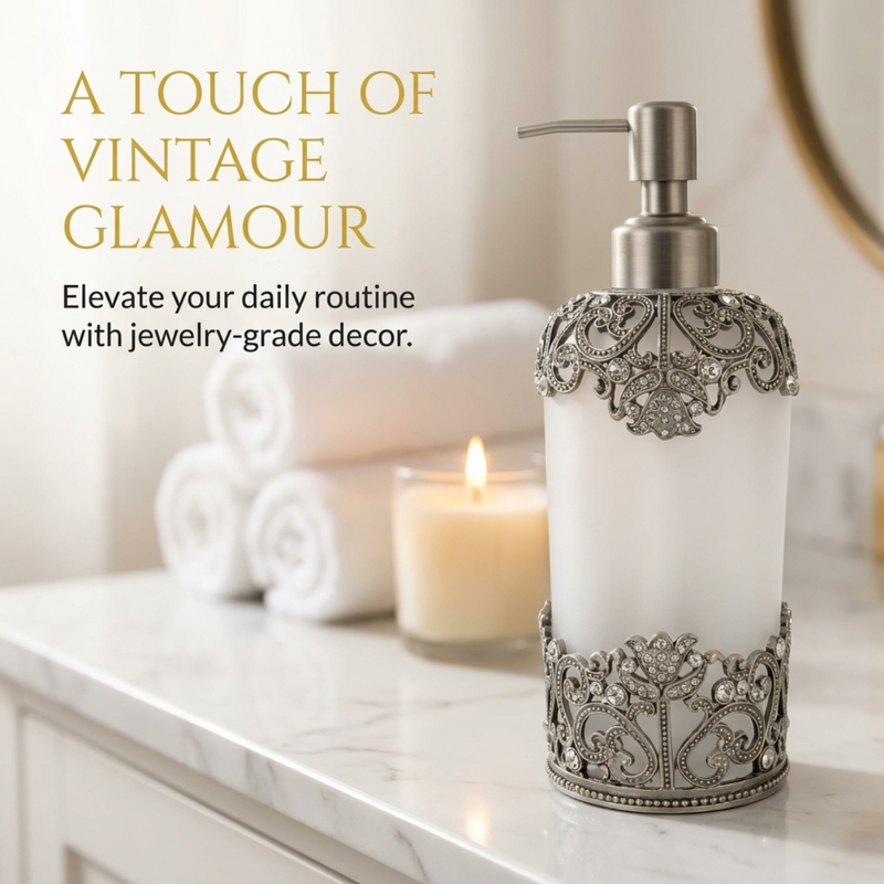 Celestia Glow – Modern Decorative Bathroom Accessory Handmade Soap Dispenser, 9 oz