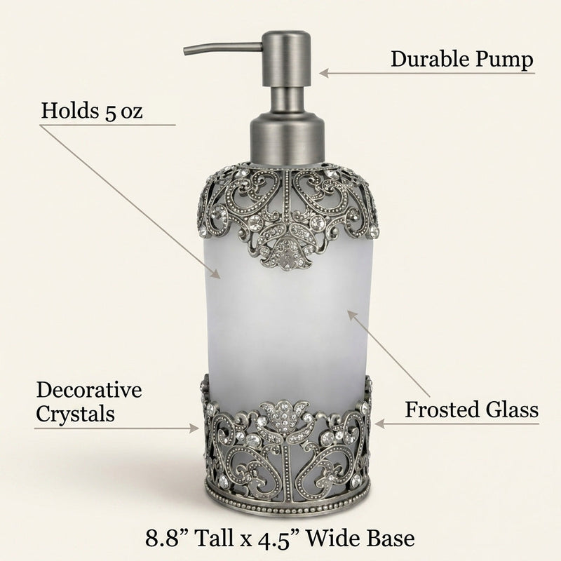 Celestia Glow – Modern Decorative Bathroom Accessory Handmade Soap Dispenser, 9 oz