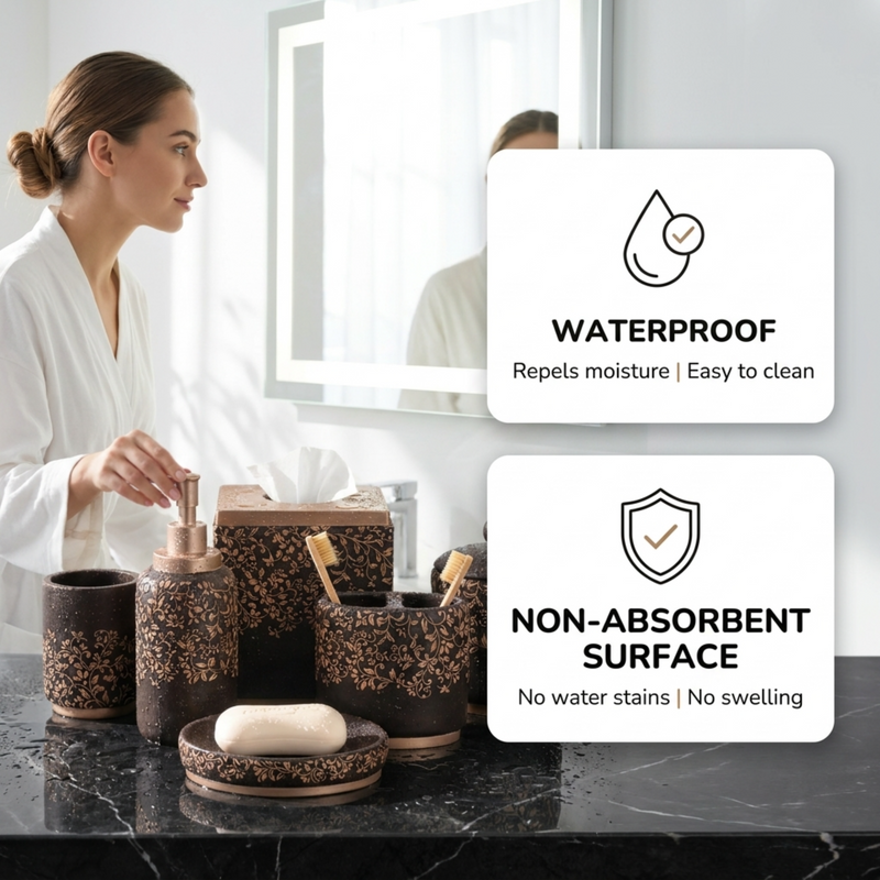 The Stella Collection – Elegant Modern Bathroom Décor Accessories Set of 6