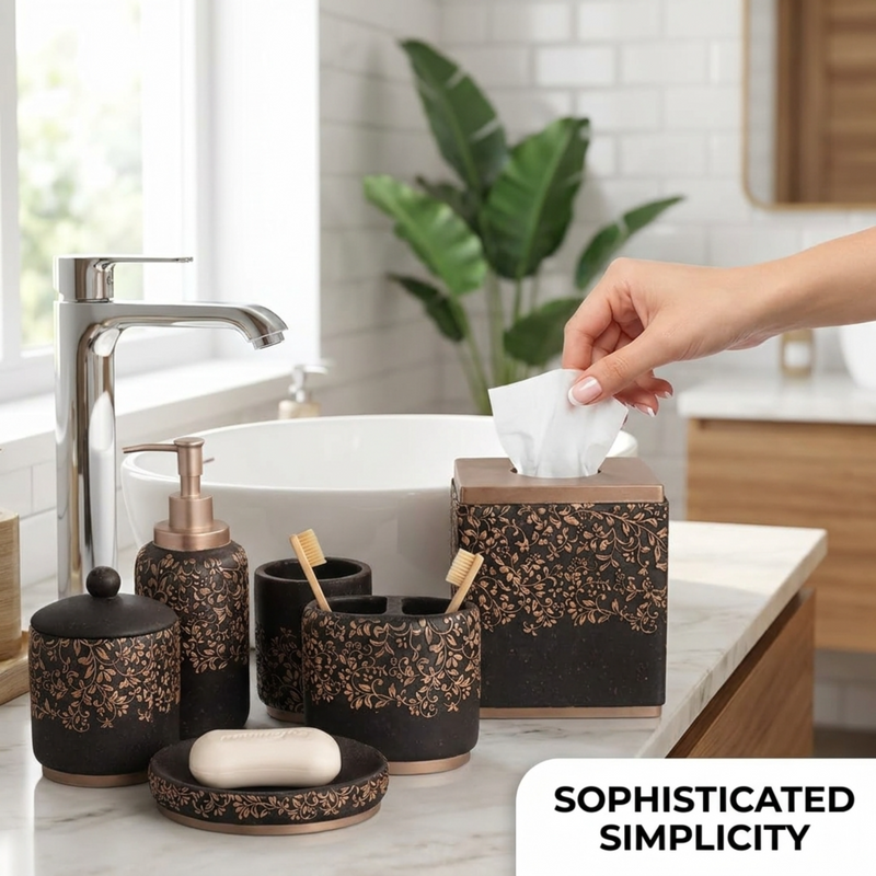 The Stella Collection – Elegant Modern Bathroom Décor Accessories Set of 6