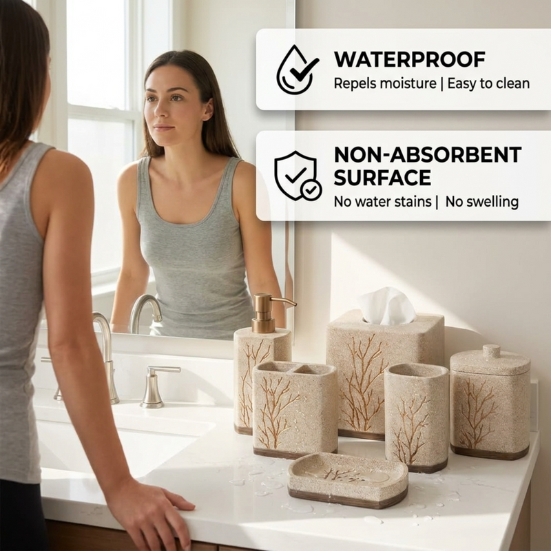 The Kent Essence Collection – Elegant Modern Bathroom Décor Accessories Set of 6