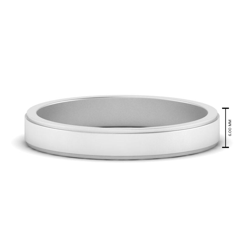 Simple Flat Wedding Band 4MM