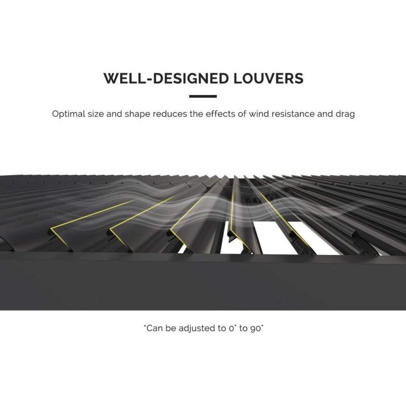 [12x16FT] Alora Premium Outdoor Gray Aluminum Hardtop Pergola Gazebo With Adjustable Roof (SAK81364)