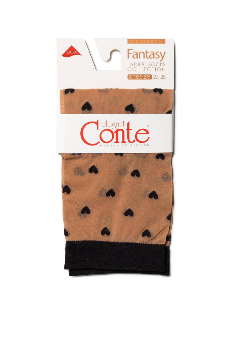 Socks Conte Fantasy - Hearts Pattern