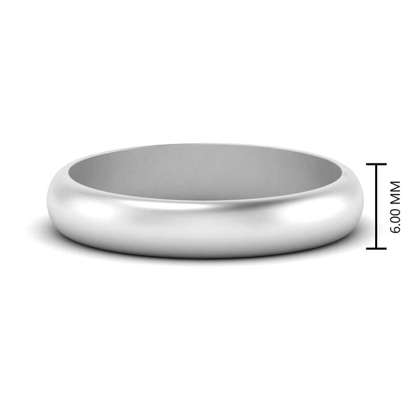 Low Dome 6mm Men Wedding Band