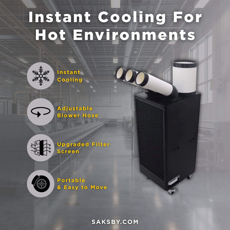 Portable 220V 2.5KW Outdoor 22K BTU Industrial Spot Cooling Air Conditioner (SAK42058)