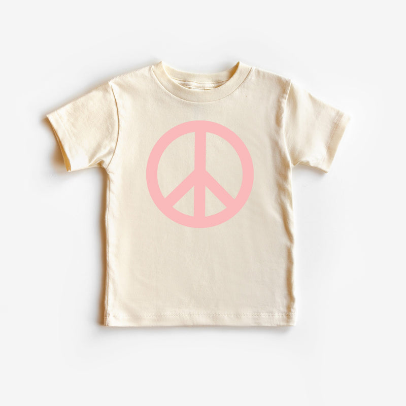 Peace Sign - Full Size Design on Front (Pink) - Child Tee